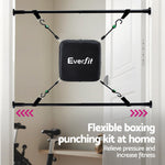 Doorway Punching Bag Adjustable Apartment Friendly with Boxing Gloves Black