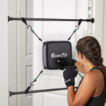 Doorway Punching Bag Adjustable Apartment Friendly with Boxing Gloves Black