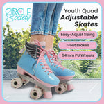 Adjustable Kids Quad Roller Skates - Cotton Candy