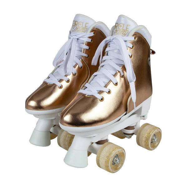  Adjustable Quad Kids Roller Skates - Metallic Rose Gold