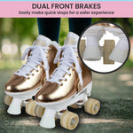 Adjustable Quad Kids Roller Skates - Metallic Rose Gold