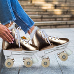 Adjustable Quad Kids Roller Skates - Metallic Rose Gold