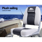 2X Folding Boat Seats Seat Marine Seating Set Swivels