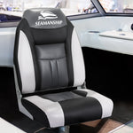 2X Folding Boat Seats Marine Seat Swivel High Back 12cm Padding Black