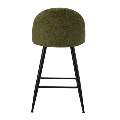4x Bar Stools Kitchen Counter Stool Boucle Padded Stools