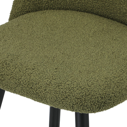 4x Bar Stools Kitchen Counter Stool Boucle Padded Stools