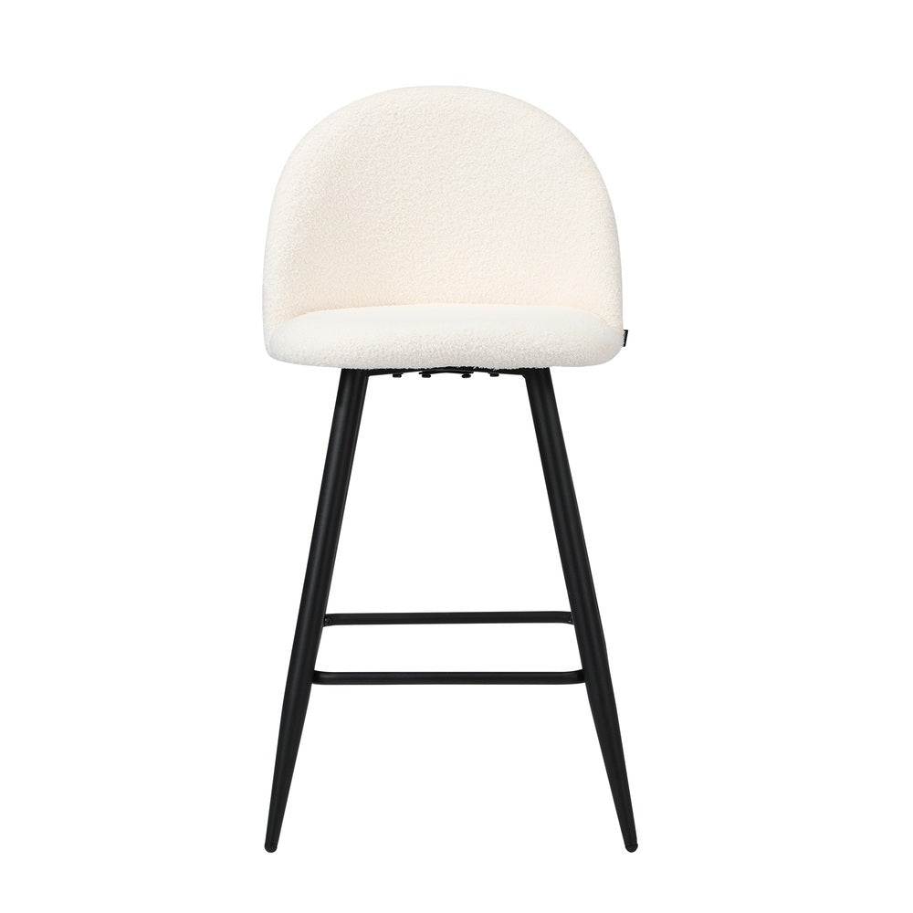 4x Bar Stools Kitchen Counter Stool Boucle Padded Stools