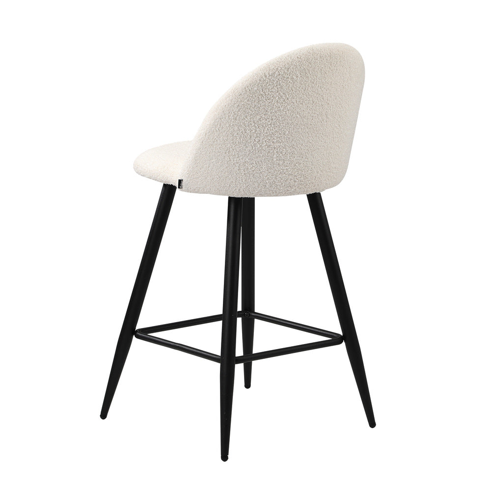 4x Bar Stools Kitchen Counter Stool Boucle Padded Stools