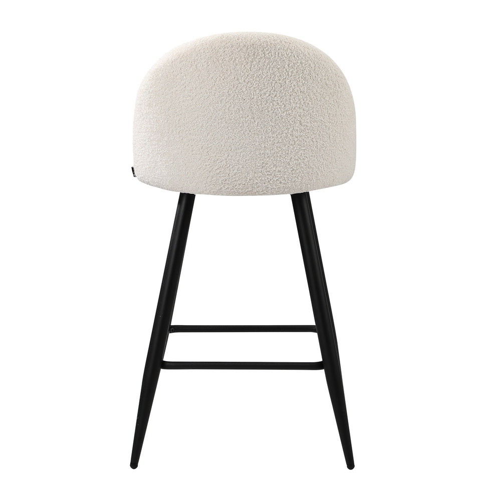 4x Bar Stools Kitchen Counter Stool Boucle Padded Stools