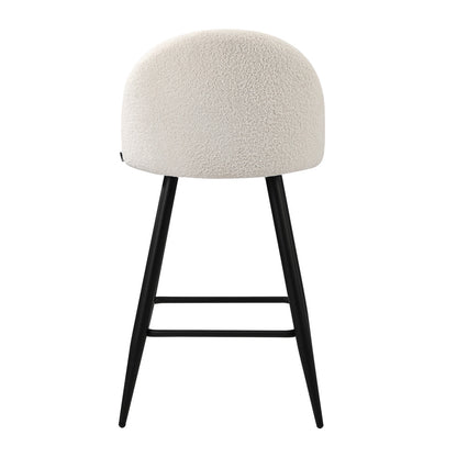 4x Bar Stools Kitchen Counter Stool Boucle Padded Stools