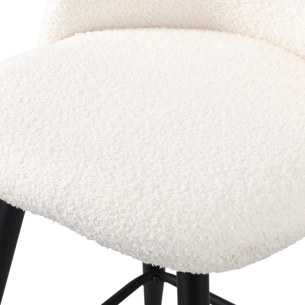 4x Bar Stools Kitchen Counter Stool Boucle Padded Stools