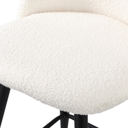 4x Bar Stools Kitchen Counter Stool Boucle Padded Stools