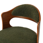 Bar Stool Adjustable Height Gas Lift Kitchen Chair Green Boucle Upholstered Seating