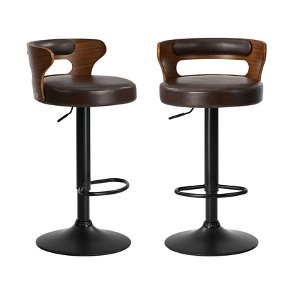 Swivel Bar Stools PU Leather Kitchen 2x | HomeAndLiving - 2