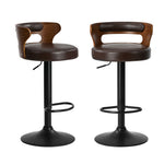Swivel Bar Stools PU Leather Kitchen 2x | HomeAndLiving