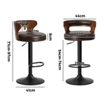 Swivel Bar Stools PU Leather Kitchen 2x | HomeAndLiving