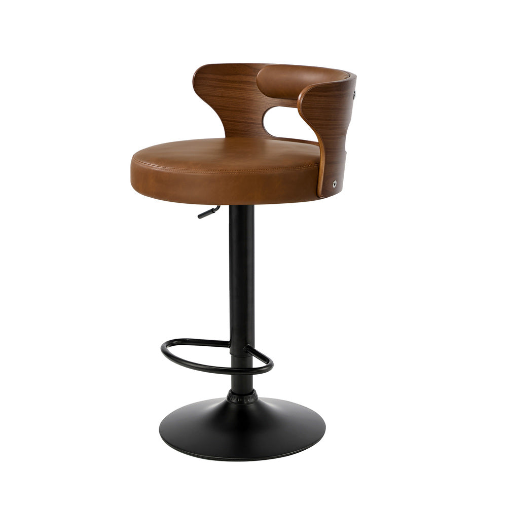 Swivel Bar Stools PU Leather Kitchen Set 2 | HomeAndLiving - 3