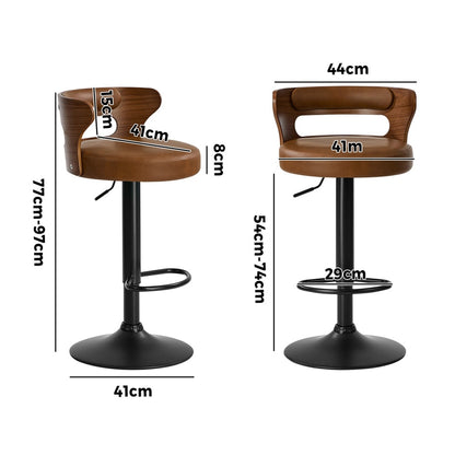 Swivel Bar Stools PU Leather Kitchen Set 2 | HomeAndLiving - 5