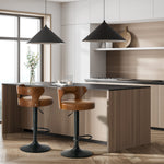 Swivel Bar Stools PU Leather Kitchen Set 2 | HomeAndLiving