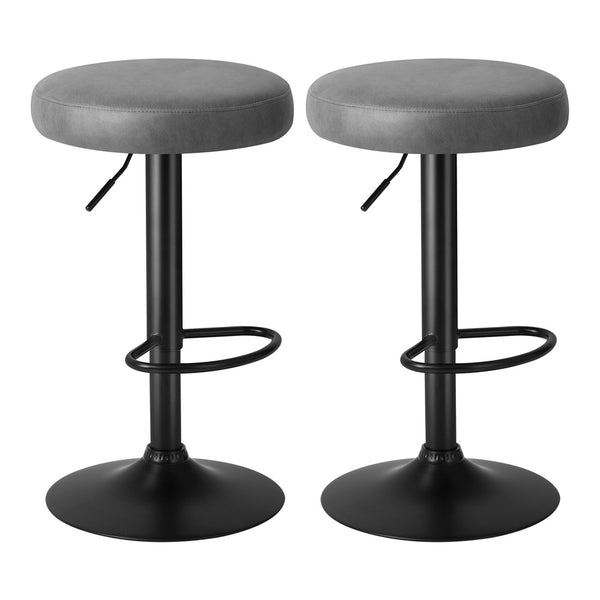  Bar Stools Kitchen Stools Gas Lift Dining Chairs PU leather Seat x2