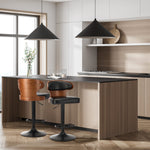 2x Modern PU Leather Gas Lift Bar Stools Kitchen Counter Chairs Black