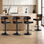 2x Modern PU Leather Gas Lift Bar Stools Kitchen Counter Chairs Black