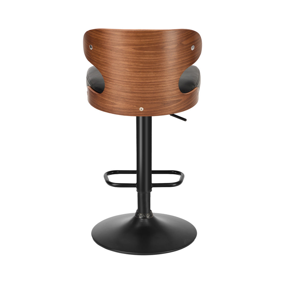 2x Modern PU Leather Gas Lift Bar Stools Kitchen Counter Chairs Black