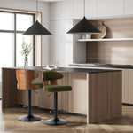 2x Bar Stools Swivel Kitchen Bar Chairs Gas Lift Boucle Green