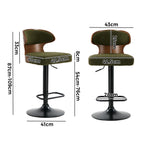 4x Bar Stools Swivel Kitchen Bar Chairs Gas Lift Boucle Green