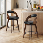 2x/4x Bar Stools Swivel PU Leather Black