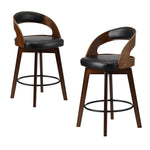 2x/4x Bar Stools Swivel PU Leather Black