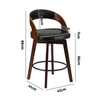 2x/4x Bar Stools Swivel PU Leather Black