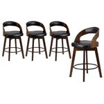 2x/4x Bar Stools Swivel PU Leather Black