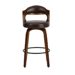 4x Bar Stools Swivel Counter Chair Shell Leather Brown