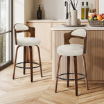 Swivel Bar Stools PU Leather White Set of 2 | HomeAndLiving