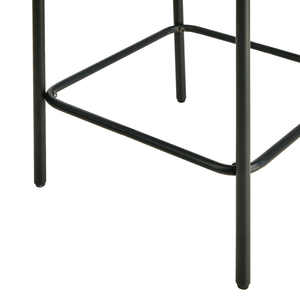 4x Bar Stools Kitchen Dining Chair Linen Seat Metal Orange - 8