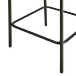 4x Bar Stools Kitchen Dining Chair Linen Seat Metal Orange