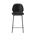 2x Bar Stools Kitchen Chairs High Back Leather Counter Seating Set Black/Grey