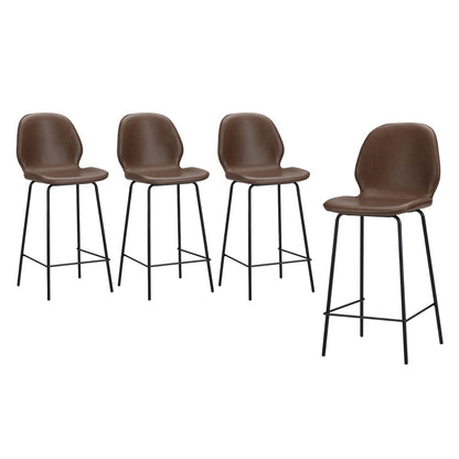 Bar Stools Set of 4 High Back PU Leather | HomeAndLiving