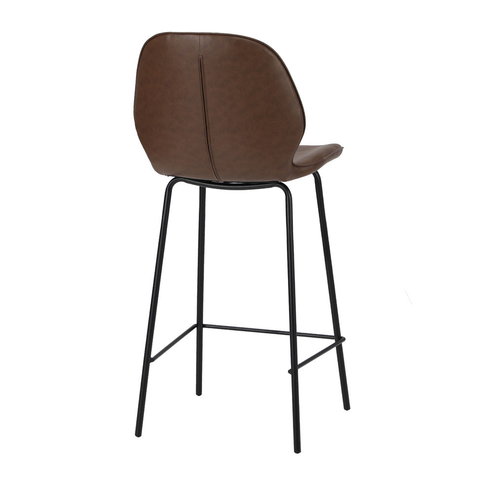 Bar Stools Set of 4 High Back PU Leather | HomeAndLiving