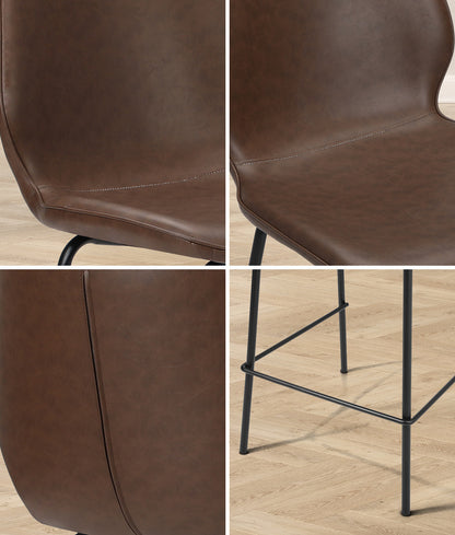 Bar Stools Set of 4 High Back PU Leather | HomeAndLiving