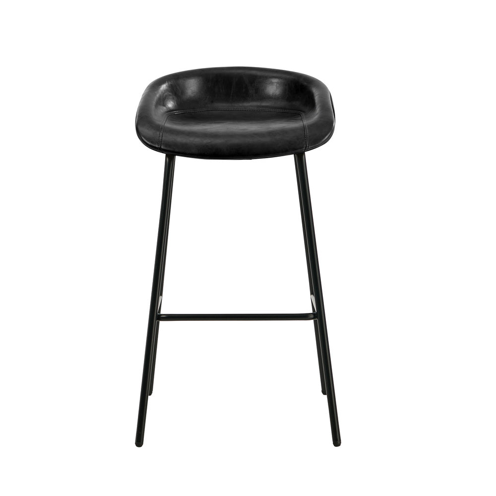 Black PU Leather Bar Stools Set of 2 | HomeAndLiving - 8