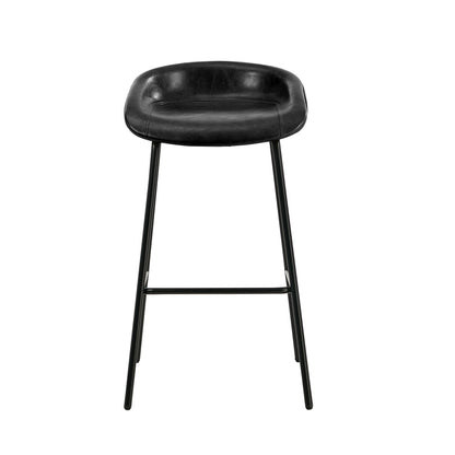Black PU Leather Bar Stools Set of 2 | HomeAndLiving - 8
