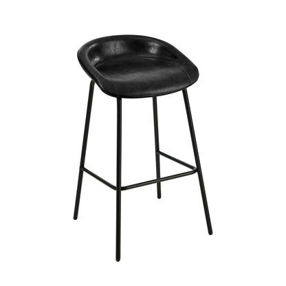 Black PU Leather Bar Stools Set of 2 | HomeAndLiving - 7