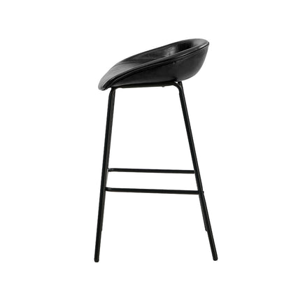Black PU Leather Bar Stools Set of 2 | HomeAndLiving - 5