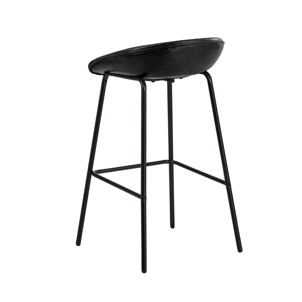 Black PU Leather Bar Stools Set of 2 | HomeAndLiving - 6
