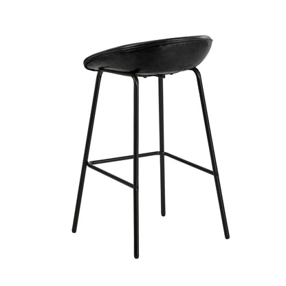 Black PU Leather Bar Stools Set of 2 | HomeAndLiving - 6
