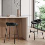 Black PU Leather Bar Stools Set of 2 | HomeAndLiving