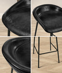 Black PU Leather Bar Stools Set of 2 | HomeAndLiving