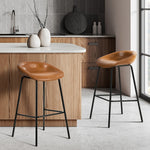 PU Leather Bar Stools Set of 2 Brown | HomeAndLiving